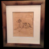 Framed picture of a dog