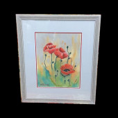 Framed picture of flowers