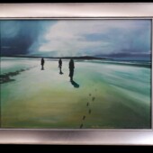 Framed picture of a beach walk
