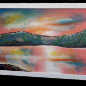 Framed picture of a bright landscape